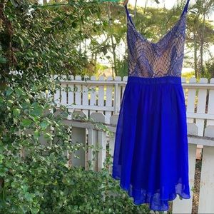 Poetry blue flowy open back dress 💙